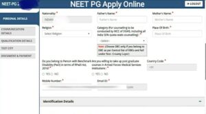 NEET PG Application Form